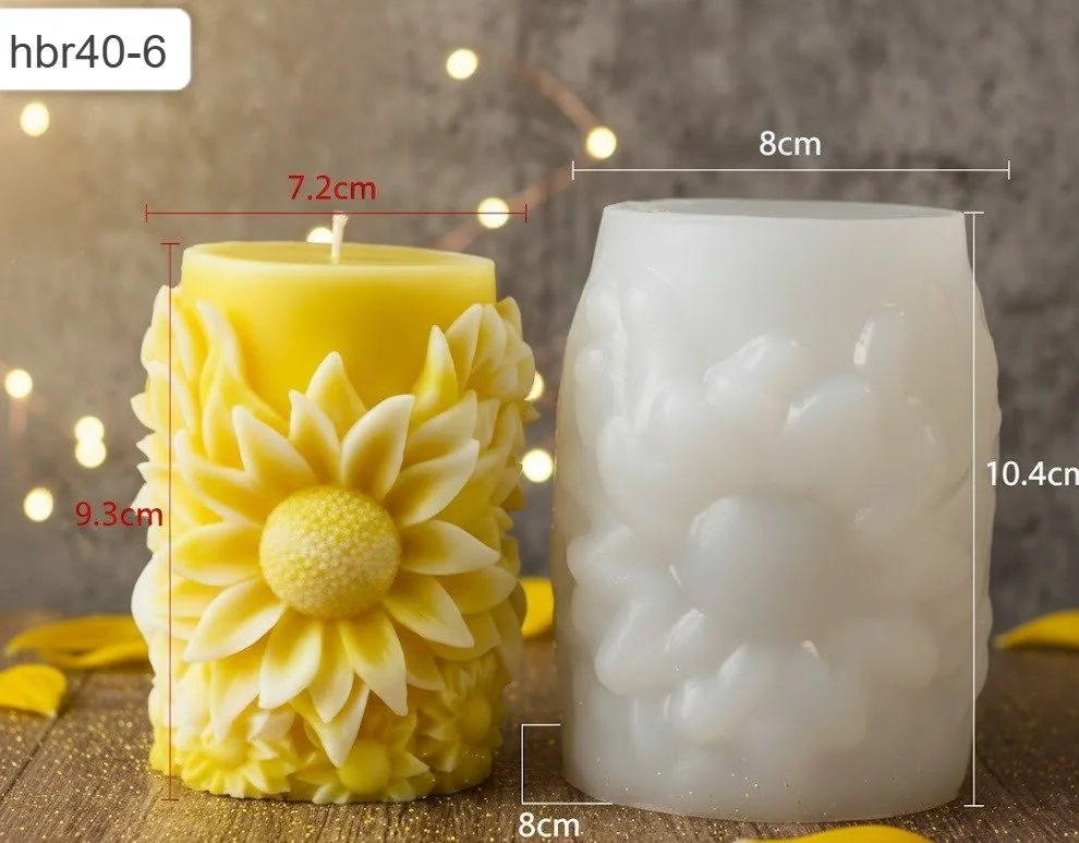 HBR40-06 Big Sunflower Candel Mould