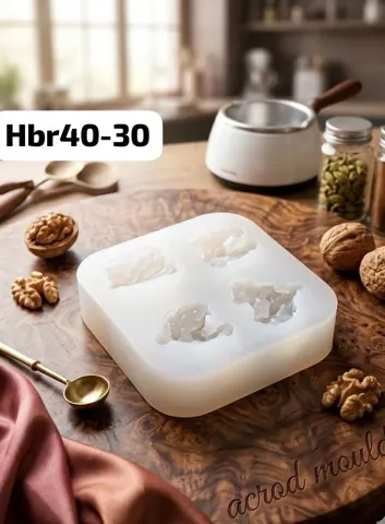 HBR40-30 4 cavity acrod mould Size -6.5×6.5cm Wight -72grm