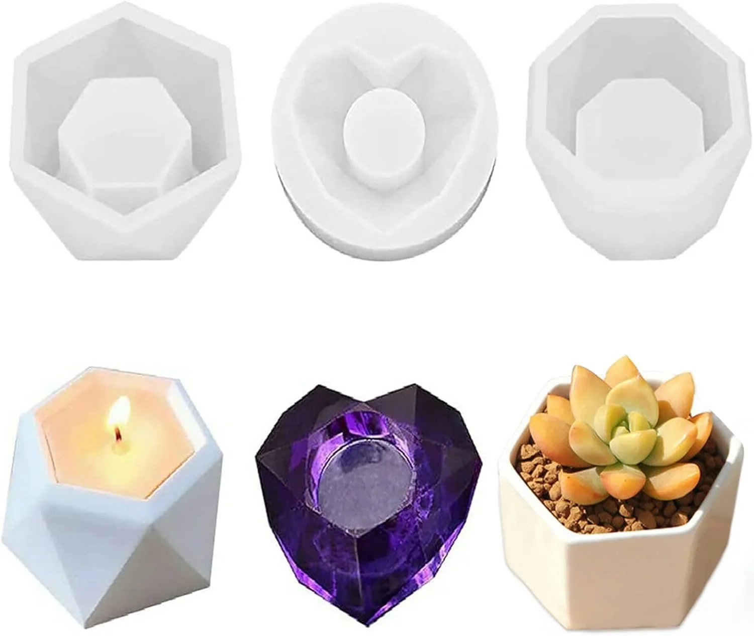 3 Piece Candle Mould/..xSos . Min.Qty -12 Pcs