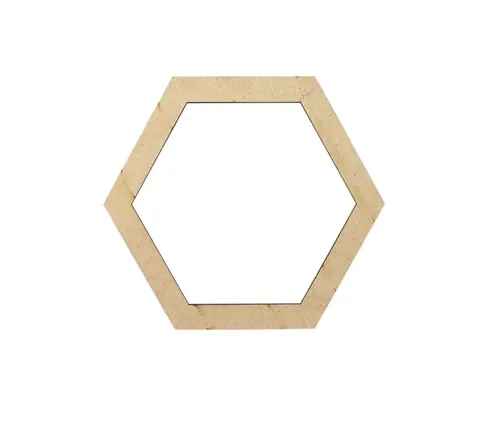 Mdf 18inch Craft Hexagon Ring 20mm .v.15mm hit ‘ 6 pcs pak min 12 pcs (On Order)