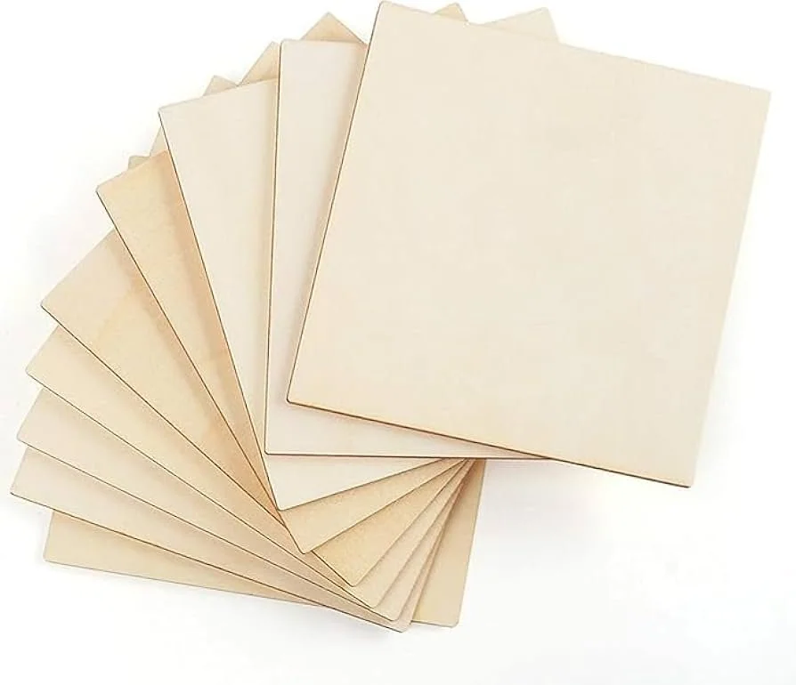 Square MDF Boards for Art and CraftMDF 2mm Craft Work, DIY MDF Square 16×16 Pack of 6 PCS)