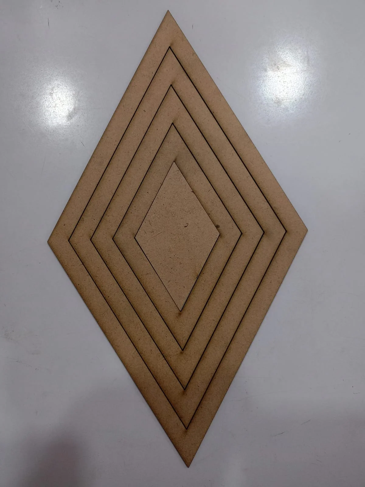 12 inch 2mm thick 12mm .v.MDF 12inch 2m Frame rhombus shape